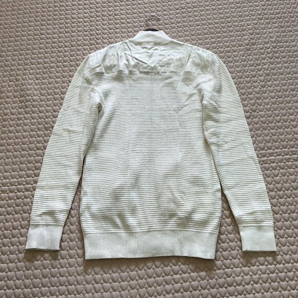 NWOT DIESEL Men's Sweater Zipped Cardigan Size M Cream Cotton Blend - Picture 11 of 13